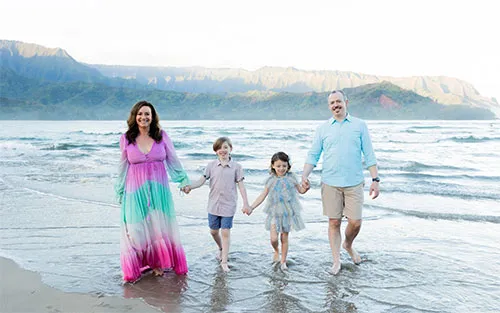 Dr Palermo and family at the beach